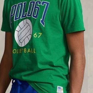 Polo Ralph Lauren Classic Fit Jersey Graphic T-Shirt XXL TShirt Green Blue White
